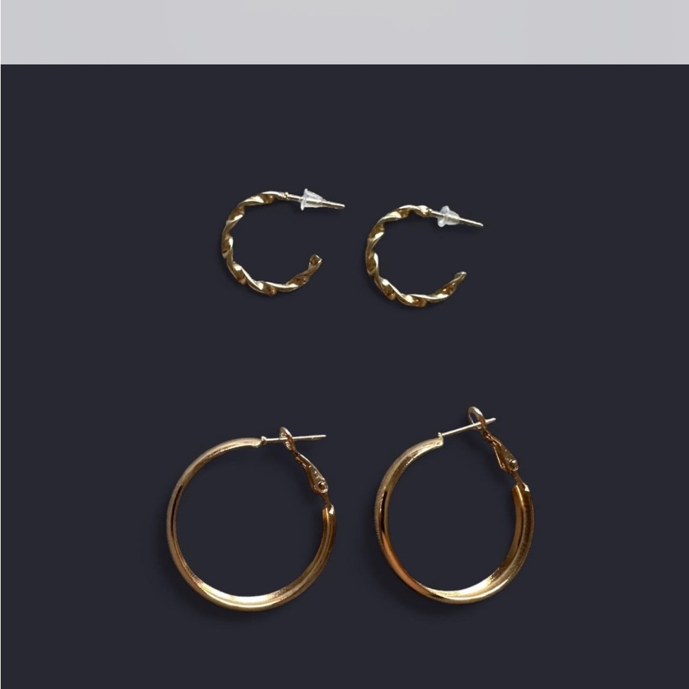 Elegant Gold Hoop Earrings Set